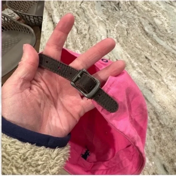 Ralph Lauren Vibrant Pink Cap with Navy Logo - Picture 8 of 10